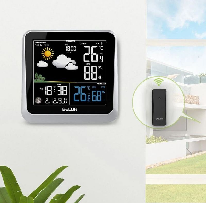 Weather Station BALDR/ External Sensor Range 80m/Colour Display/ Weather Forecast