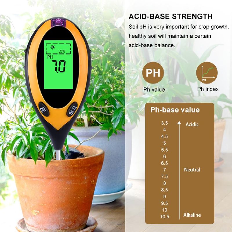 Digital 4 in 1 Soil Tester – humidity/ temperature/light / PH