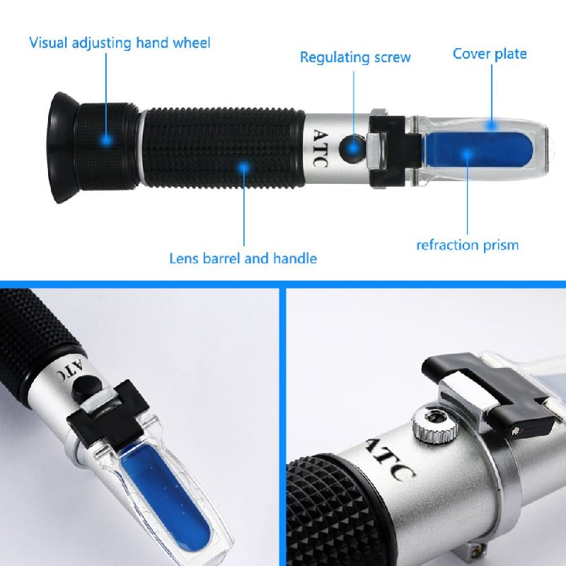 Refractometer for Measuring Salinity 0% to 28% / Automatic Temperature Compensation 10°C to 30°C / No Batteries Required