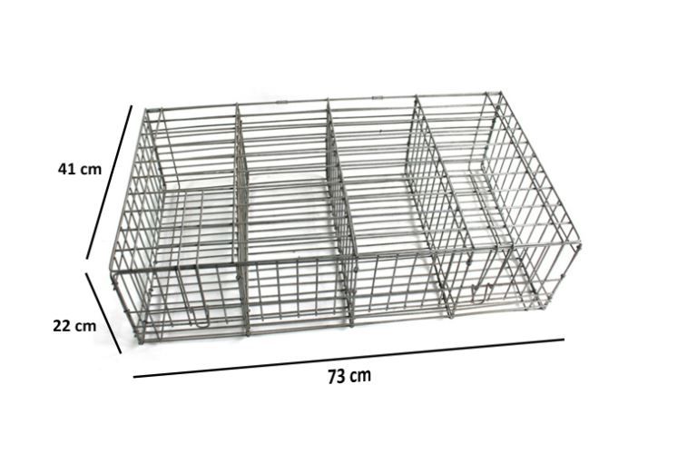 Group Cage for Rabbits / Galvanized Wire Mesh / 4 Rabbits / Rabbit Transport / Domestic Rodents / Different Compartments / Dimensions 73 x 22 x 41 cm