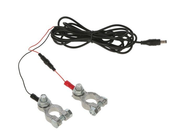 Connecting Cable For Battery, Battery For Automatic Door / For chicken coop / Connector - 5.5 x 2.1 mm / Fuse 2A / Length 3m.