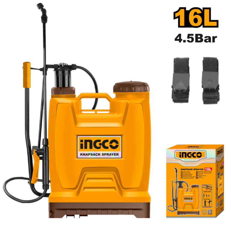 INGCO 16L Knapsack Sprayer / Adjustable Nozzle / 4.5 Bar Pressure
