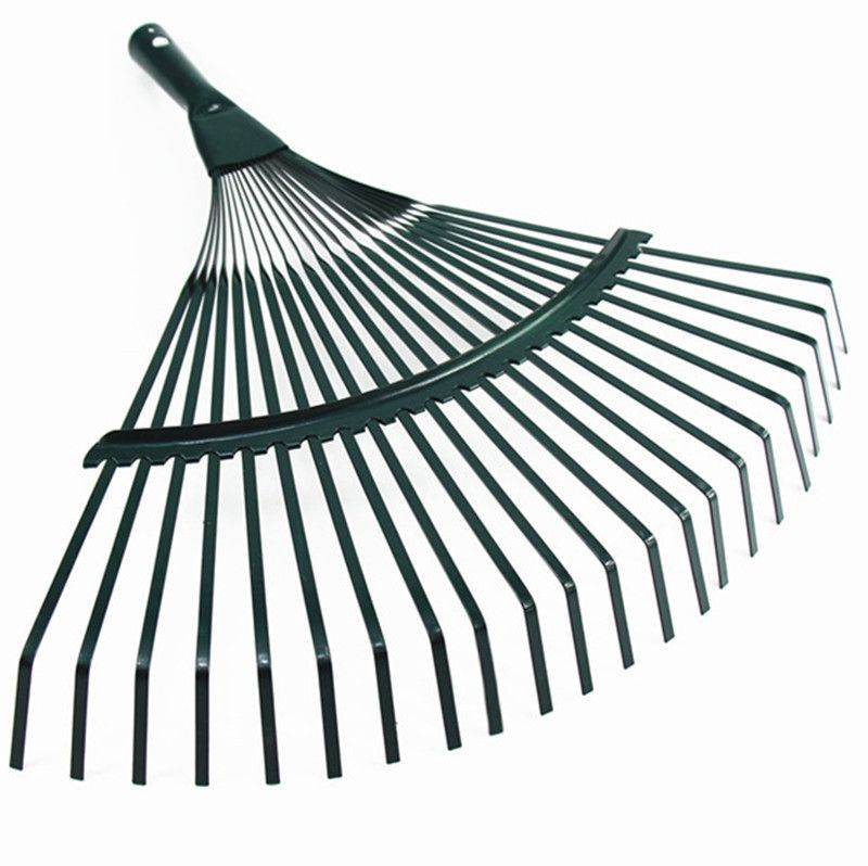 Metal Leaf Rake / Lawn Rake / Leaf Harrow / 22-Tooth / Without Handle / 42cm