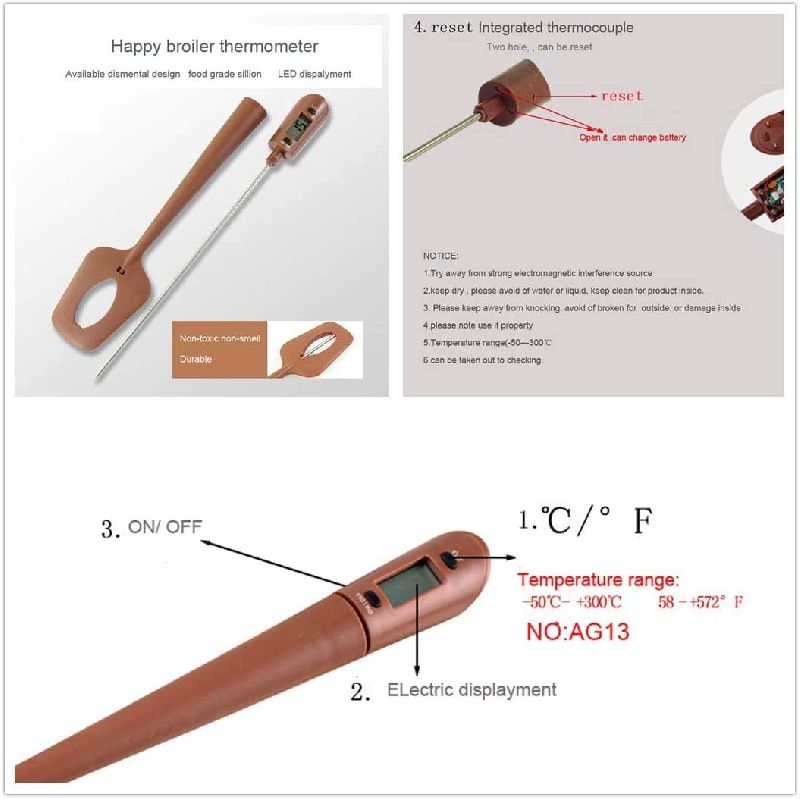 Instant Read Spatula Thermometer / Detachable into a Probe Thermometer / -50℃~300℃ / White