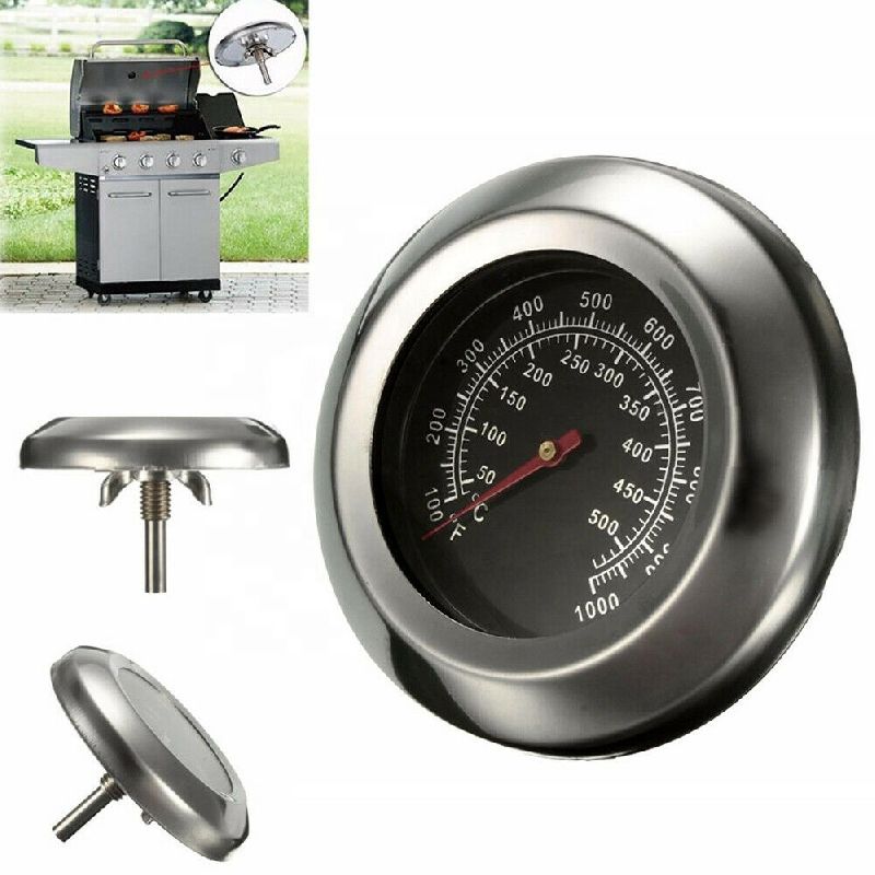 76mm Dial Stainless Steel Bimetal Thermometer for Ovens / 500 C Degree / High Temperature Gauge for BBQ, Grill