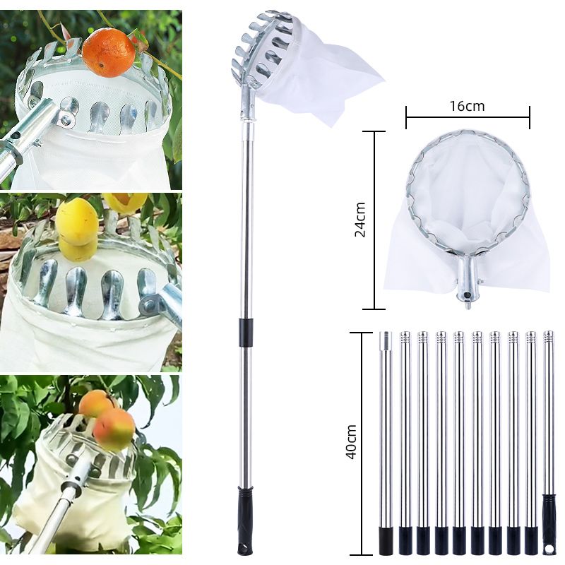 Strong lightweight adjustable fruit harvesting tool
