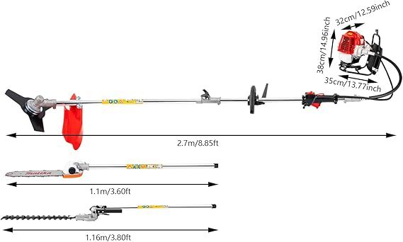 4 in 1 Dera 2 Stroke Engine Brush Cutter / Grass Trimmer / 52 cc