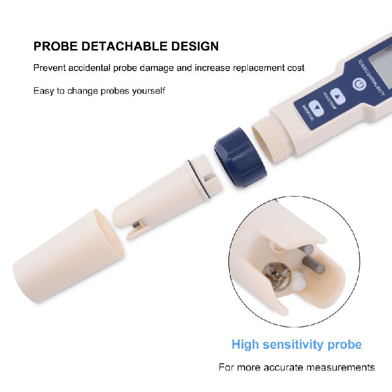 5 in 1 Digital Water Meter / TDS / EC / pH / Salinity / Temperature Water Tester
