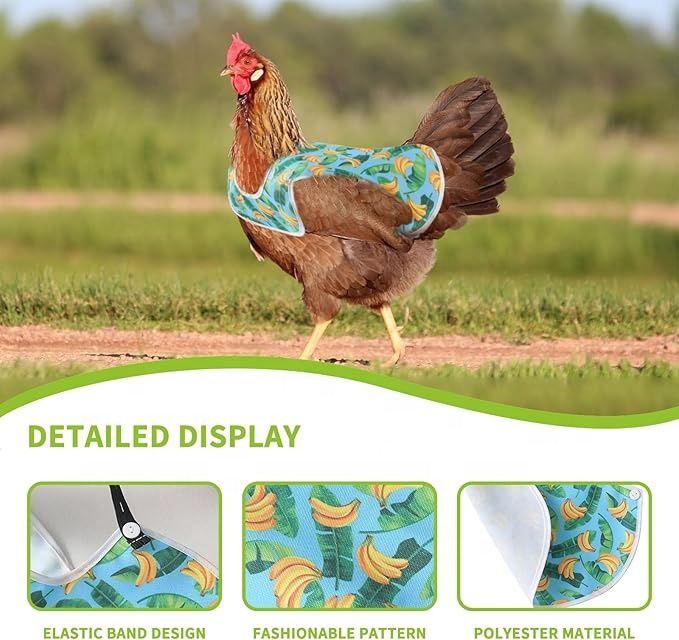 Chicken Saddle / Adjustable Feather Protection Apron With Prints And Straps