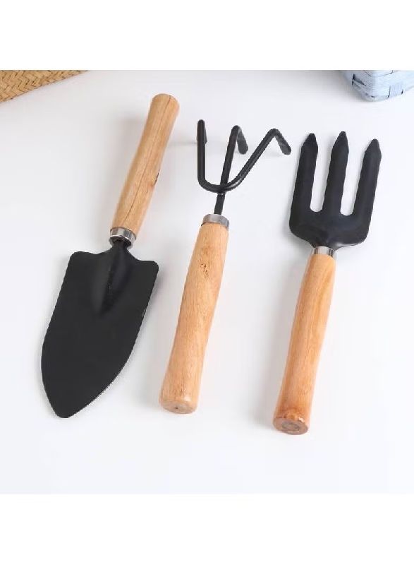 3 Set Mini Garden Tool / Trowel / Rake / Shovel With Wooden Handles