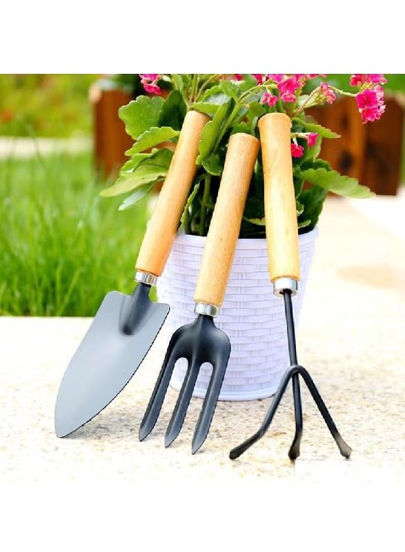 3 Set Mini Garden Tool / Trowel / Rake / Shovel With Wooden Handles