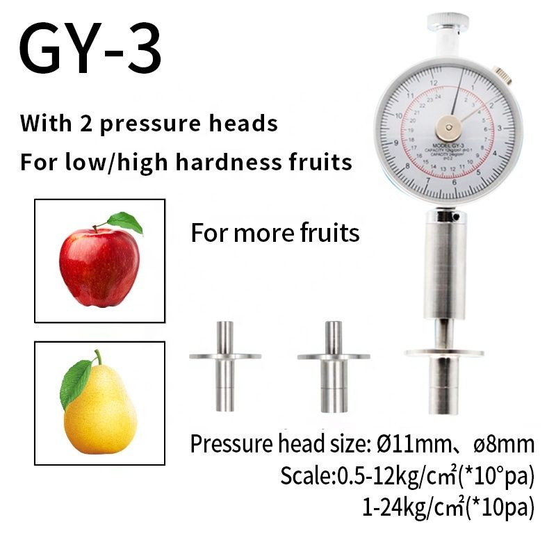Portable Fruit Hardness Tester / Fruit Penetrometer With Interchangeable Probes/ Analogue Dial /Suitable for Apples, Pears, Grapes, Oranges