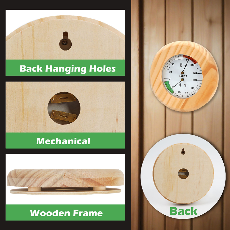 2 in 1 Sauna Thermometer Hygrometer / Indoor Scale Hygrometer / Analogue Dial 20ºC -120ºC / 0% - 100%RH