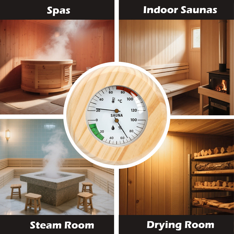 2 in 1 Sauna Thermometer Hygrometer / Indoor Scale Hygrometer / Analogue Dial 20ºC -120ºC / 0% - 100%RH