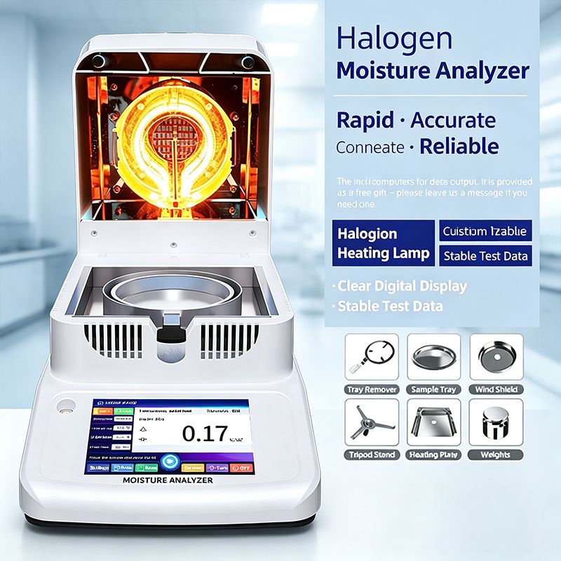 Halogen Grain Moisture Meter/ Flour, Powder Moisture Analyzer / 40ºC - 180ºC