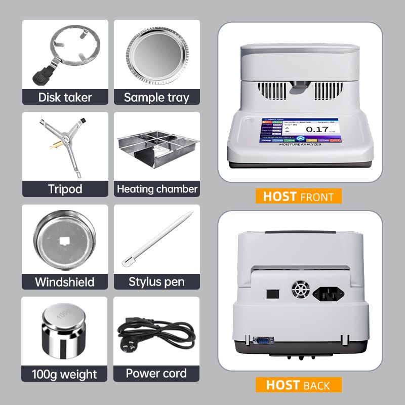 Halogen Grain Moisture Meter/ Flour, Powder Moisture Analyzer / 40ºC - 180ºC